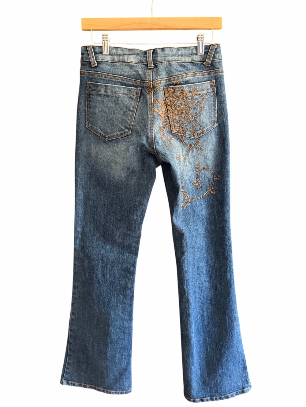 Vintage Y2K CACHE Embroidered‎ Jeans Bohemian Bootcut 6 33" Long